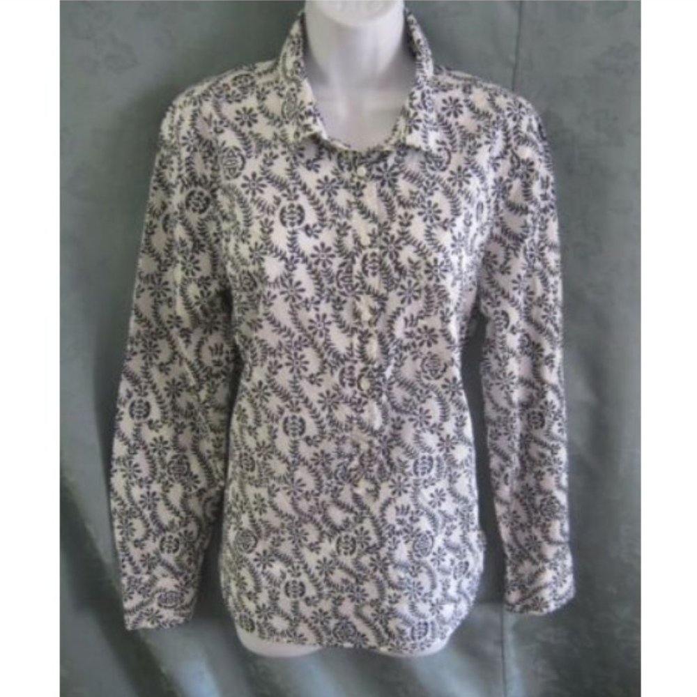 J Crew Long Sleeve Popover Blouse